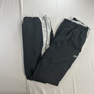 Vintage Black Reebok Windbreaker Lined Nylon Sweatpants Men's XL White Logo